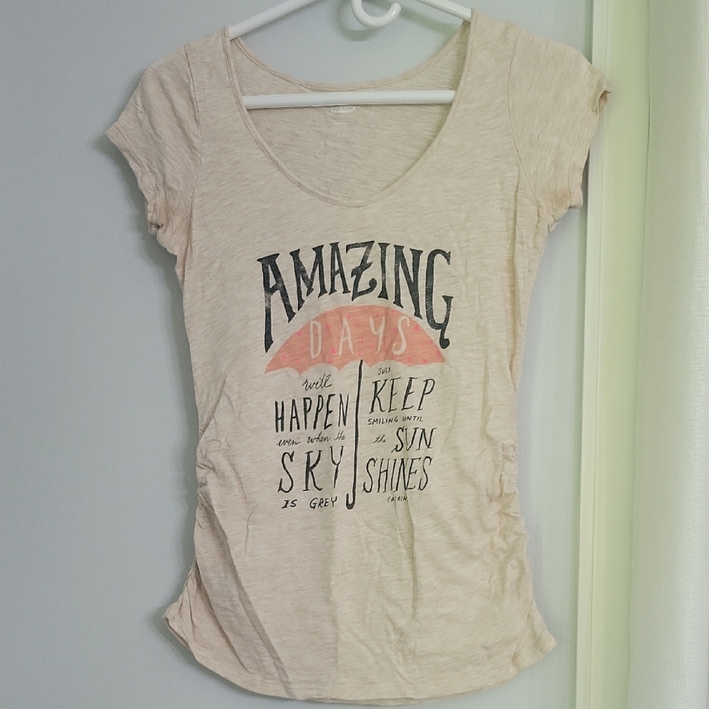 Old Navy Maternity Amazing Days Graphic Tee - Cream